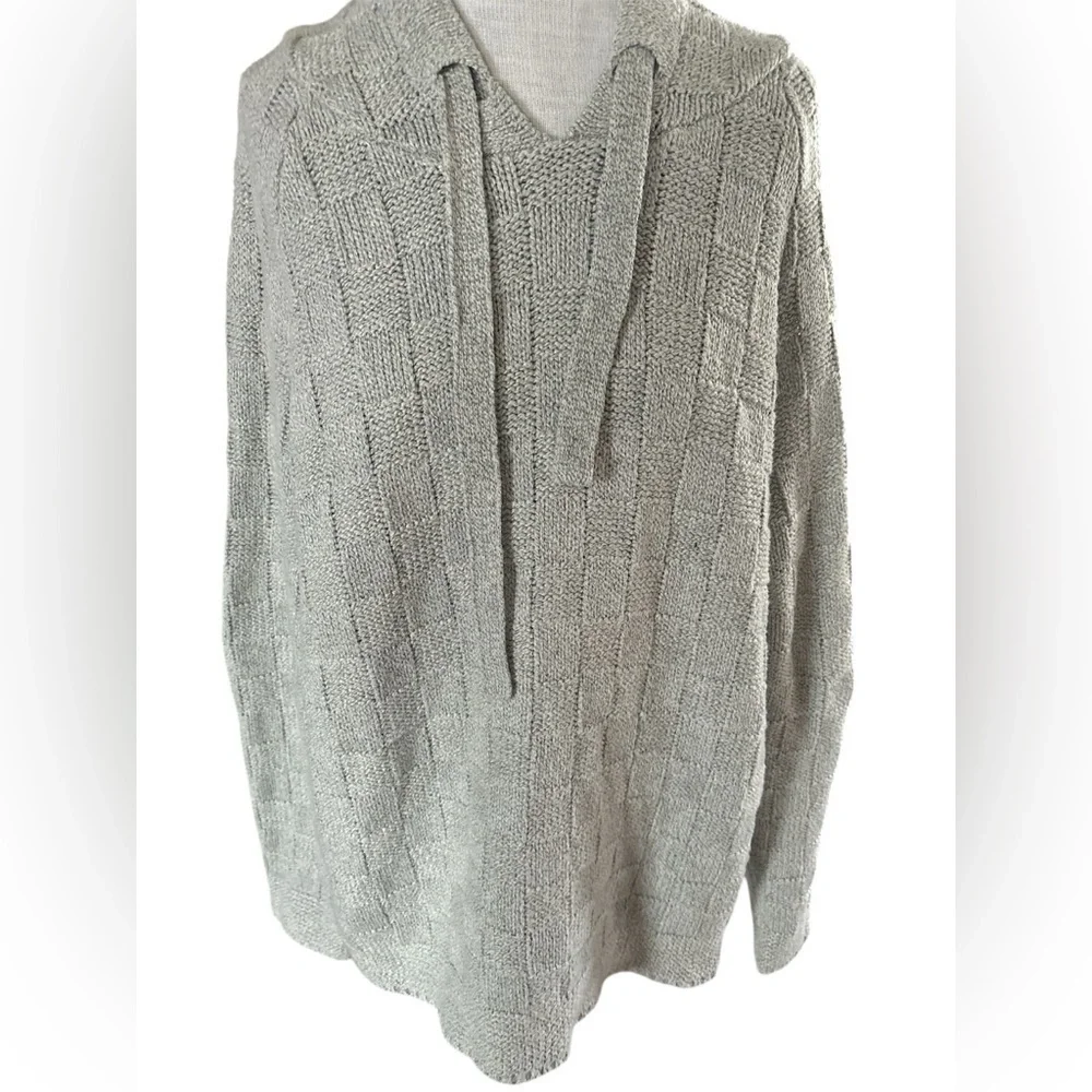 Evolution By Cyrus Phillipa Basket Weave Hooded Pull Over Sweater